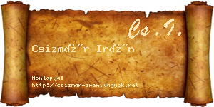 Csizmár Irén névjegykártya